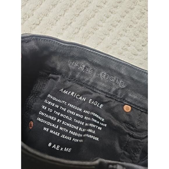 American Eagle Jeans Womens 8 Long Black The Luxe Jean Hi Rise Jegging - Picture 7 of 9